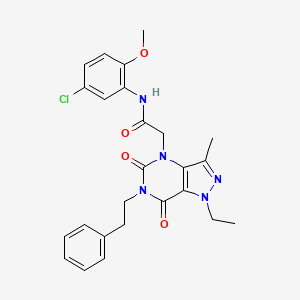 N-(5-chloro-2-methoxyphenyl)-2-(1-ethyl-3-methyl-5,7-dioxo-6-phenethyl-6,7-dihydro-1H-pyrazolo[4,3-d]pyrimidin-4(5H)-yl)acetamide