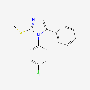 molecular formula C16H13ClN2S B3002348 1-(4-氯苯基)-2-(甲硫基)-5-苯基-1H-咪唑 CAS No. 136802-81-8