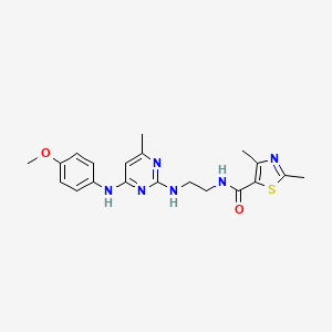 molecular formula C20H24N6O2S B3002349 N-(2-((4-((4-methoxyphenyl)amino)-6-methylpyrimidin-2-yl)amino)ethyl)-2,4-dimethylthiazole-5-carboxamide CAS No. 1207004-53-2