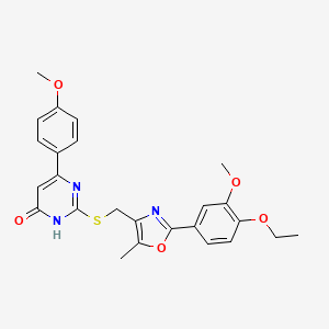 2-(((2-(4-Ethoxy-3-methoxyphenyl)-5-methyloxazol-4-yl)methyl)thio)-6-(4-methoxyphenyl)pyrimidin-4-ol