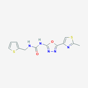 molecular formula C12H11N5O2S2 B3002361 1-(5-(2-Methylthiazol-4-yl)-1,3,4-oxadiazol-2-yl)-3-(thiophen-2-ylmethyl)urea CAS No. 1251687-02-1