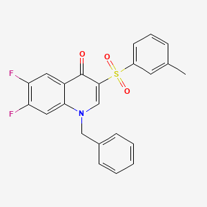 molecular formula C23H17F2NO3S B3002363 1-benzyl-6,7-difluoro-3-[(3-methylphenyl)sulfonyl]quinolin-4(1H)-one CAS No. 1326942-08-8