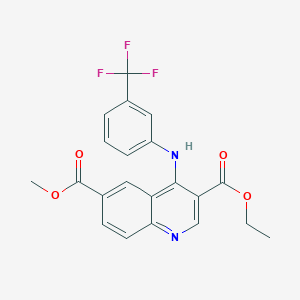 3-Ethyl 6-methyl 4-((3-(trifluoromethyl)phenyl)amino)quinoline-3,6-dicarboxylate