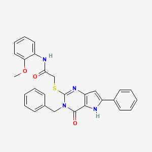 2-((3-benzyl-4-oxo-6-phenyl-4,5-dihydro-3H-pyrrolo[3,2-d]pyrimidin-2-yl)thio)-N-(2-methoxyphenyl)acetamide