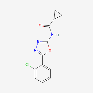 molecular formula C12H10ClN3O2 B3002374 N-(5-(2-氯苯基)-1,3,4-恶二唑-2-基)环丙烷甲酰胺 CAS No. 865249-55-4