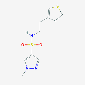 molecular formula C10H13N3O2S2 B3002379 1-methyl-N-(2-(thiophen-3-yl)ethyl)-1H-pyrazole-4-sulfonamide CAS No. 1797871-40-9