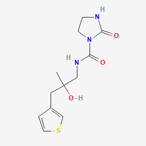 molecular formula C12H17N3O3S B3002384 N-[2-hydroxy-2-methyl-3-(thiophen-3-yl)propyl]-2-oxoimidazolidine-1-carboxamide CAS No. 2097894-93-2