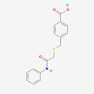 molecular formula C16H15NO3S B300239 4-{[(2-Anilino-2-oxoethyl)sulfanyl]methyl}benzoic acid 