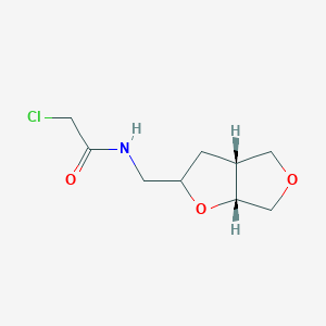 molecular formula C9H14ClNO3 B3002398 N-[[(3Ar,6aR)-2,3,3a,4,6,6a-hexahydrofuro[2,3-c]furan-2-yl]methyl]-2-chloroacetamide CAS No. 2277717-33-4