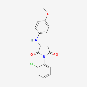 molecular formula C17H15ClN2O3 B3002404 1-(2-Chlorophenyl)-3-[(4-methoxyphenyl)amino]pyrrolidine-2,5-dione CAS No. 306275-90-1