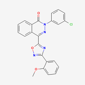 molecular formula C23H15ClN4O3 B3002405 2-(3-chlorophenyl)-4-[3-(2-methoxyphenyl)-1,2,4-oxadiazol-5-yl]phthalazin-1(2H)-one CAS No. 1291838-37-3