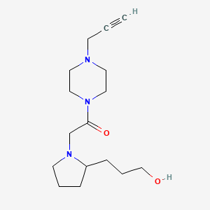 molecular formula C16H27N3O2 B3002406 2-[2-(3-Hydroxypropyl)pyrrolidin-1-yl]-1-[4-(prop-2-yn-1-yl)piperazin-1-yl]ethan-1-one CAS No. 1607265-42-8