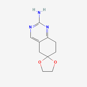 molecular formula C10H13N3O2 B3002410 7',8'-dihydro-5'H-spiro[1,3-dioxolane-2,6'-quinazoline]-2'-amine CAS No. 115689-67-3