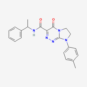 molecular formula C21H21N5O2 B3002414 4-oxo-N-(1-phenylethyl)-8-(p-tolyl)-4,6,7,8-tetrahydroimidazo[2,1-c][1,2,4]triazine-3-carboxamide CAS No. 946360-65-2