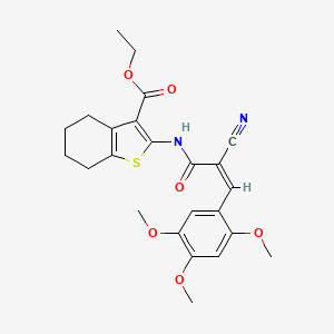 Ethyl 2-[[(Z)-2-cyano-3-(2,4,5-trimethoxyphenyl)prop-2-enoyl]amino]-4,5,6,7-tetrahydro-1-benzothiophene-3-carboxylate