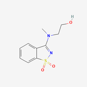 molecular formula C10H12N2O3S B3002434 2-[(1,1-Dioxido-1,2-benzothiazol-3-yl)(methyl)amino]ethanol CAS No. 296798-35-1