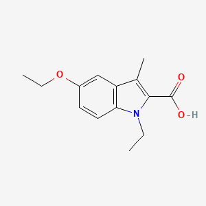 molecular formula C14H17NO3 B3002435 5-ethoxy-1-ethyl-3-methyl-1H-indole-2-carboxylic acid CAS No. 1547001-57-9
