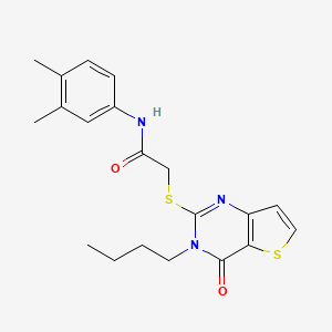 2-[(3-butyl-4-oxo-3,4-dihydrothieno[3,2-d]pyrimidin-2-yl)sulfanyl]-N-(3,4-dimethylphenyl)acetamide