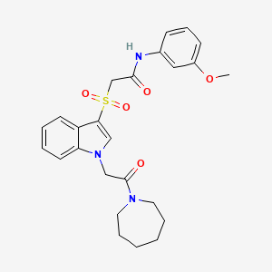 2-((1-(2-(azepan-1-yl)-2-oxoethyl)-1H-indol-3-yl)sulfonyl)-N-(3-methoxyphenyl)acetamide