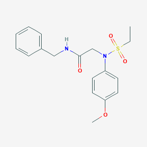 molecular formula C18H22N2O4S B300244 N-benzyl-2-[(ethylsulfonyl)-4-methoxyanilino]acetamide 