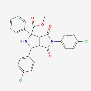molecular formula C26H20Cl2N2O4 B3002447 Methyl 3,5-bis(4-chlorophenyl)-4,6-dioxo-1-phenyloctahydropyrrolo[3,4-c]pyrrole-1-carboxylate CAS No. 317821-77-5