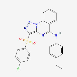 molecular formula C23H18ClN5O2S B3002450 3-[(4-chlorophenyl)sulfonyl]-N-(4-ethylphenyl)[1,2,3]triazolo[1,5-a]quinazolin-5-amine CAS No. 866812-58-0