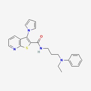 molecular formula C23H24N4OS B3002451 N-(3-(ethyl(phenyl)amino)propyl)-3-(1H-pyrrol-1-yl)thieno[2,3-b]pyridine-2-carboxamide CAS No. 1112446-51-1