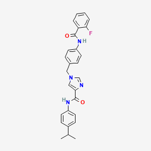 molecular formula C27H25FN4O2 B3002453 1-(4-(2-fluorobenzamido)benzyl)-N-(4-isopropylphenyl)-1H-imidazole-4-carboxamide CAS No. 1251649-16-7