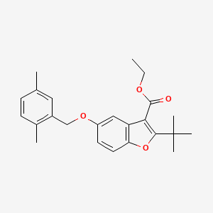 molecular formula C24H28O4 B3002454 Ethyl 2-tert-butyl-5-[(2,5-dimethylphenyl)methoxy]-1-benzofuran-3-carboxylate CAS No. 385385-95-5