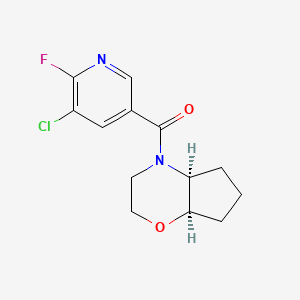 molecular formula C13H14ClFN2O2 B3002455 [(4As,7aR)-3,4a,5,6,7,7a-hexahydro-2H-cyclopenta[b][1,4]oxazin-4-yl]-(5-chloro-6-fluoropyridin-3-yl)methanone CAS No. 2224517-40-0
