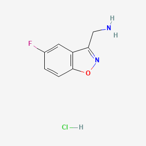 molecular formula C8H8ClFN2O B3002464 (5-Fluorobenzo[d]isoxazol-3-yl)methanamine hydrochloride CAS No. 59899-84-2