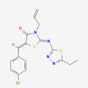 (2Z,5Z)-3-allyl-5-(4-bromobenzylidene)-2-((5-ethyl-1,3,4-thiadiazol-2-yl)imino)thiazolidin-4-one