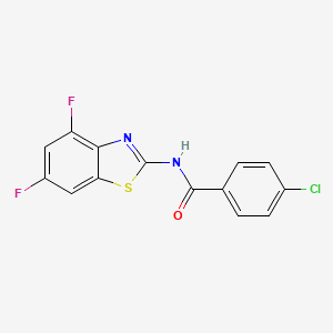 molecular formula C14H7ClF2N2OS B3002466 4-chloro-N-(4,6-difluoro-1,3-benzothiazol-2-yl)benzamide CAS No. 906785-26-0