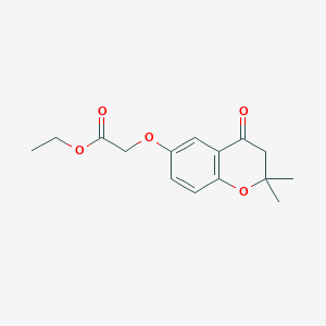 molecular formula C15H18O5 B3002471 ethyl [(2,2-dimethyl-4-oxo-3,4-dihydro-2H-chromen-6-yl)oxy]acetate CAS No. 897771-24-3