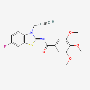 molecular formula C20H17FN2O4S B3002495 N-(6-fluoro-3-prop-2-ynyl-1,3-benzothiazol-2-ylidene)-3,4,5-trimethoxybenzamide CAS No. 865181-51-7