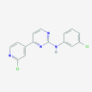 molecular formula C15H10Cl2N4 B3002499 N-(3-chlorophenyl)-4-(2-chloropyridin-4-yl)pyrimidin-2-amine CAS No. 164658-40-6