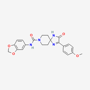N-1,3-benzodioxol-5-yl-2-(4-methoxyphenyl)-3-oxo-1,4,8-triazaspiro[4.5]dec-1-ene-8-carboxamide