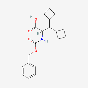 molecular formula C19H25NO4 B3002501 3,3-Di(cyclobutyl)-2-(phenylmethoxycarbonylamino)propanoic acid CAS No. 2361670-14-4