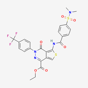 molecular formula C25H21F3N4O6S2 B3002519 ethyl 5-(4-(N,N-dimethylsulfamoyl)benzamido)-4-oxo-3-(4-(trifluoromethyl)phenyl)-3,4-dihydrothieno[3,4-d]pyridazine-1-carboxylate CAS No. 887876-56-4