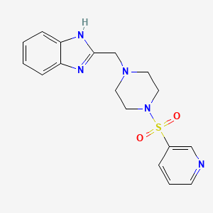 molecular formula C17H19N5O2S B3002520 2-((4-(pyridin-3-ylsulfonyl)piperazin-1-yl)methyl)-1H-benzo[d]imidazole CAS No. 1171525-95-3
