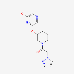 1-(3-((6-methoxypyrazin-2-yl)oxy)piperidin-1-yl)-2-(1H-pyrazol-1-yl)ethanone