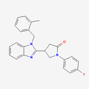 molecular formula C25H22FN3O B3002527 1-(4-氟苯基)-4-[1-(2-甲基苄基)-1H-苯并咪唑-2-基]吡咯烷-2-酮 CAS No. 883645-57-6