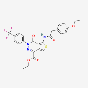 Ethyl 5-(2-(4-ethoxyphenyl)acetamido)-4-oxo-3-(4-(trifluoromethyl)phenyl)-3,4-dihydrothieno[3,4-d]pyridazine-1-carboxylate