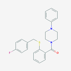 molecular formula C24H23FN2OS B300253 4-Fluorobenzyl 2-[(4-phenyl-1-piperazinyl)carbonyl]phenyl sulfide 