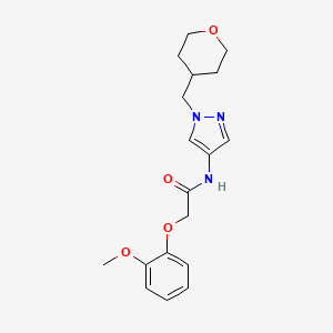 2-(2-methoxyphenoxy)-N-(1-((tetrahydro-2H-pyran-4-yl)methyl)-1H-pyrazol-4-yl)acetamide
