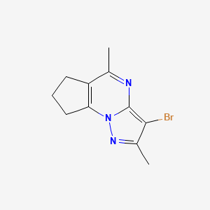 molecular formula C11H12BrN3 B3002533 3-溴-2,5-二甲基-7,8-二氢-6H-环戊[e]吡唑并[1,5-a]嘧啶 CAS No. 439108-94-8
