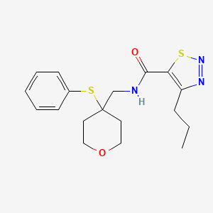 N-((4-(phenylthio)tetrahydro-2H-pyran-4-yl)methyl)-4-propyl-1,2,3-thiadiazole-5-carboxamide