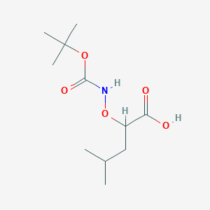 molecular formula C11H21NO5 B3002545 2-({[(Tert-butoxy)carbonyl]amino}oxy)-4-methylpentanoic acid CAS No. 49856-24-8