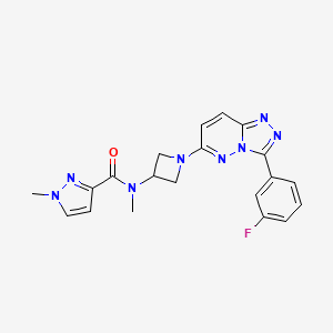 molecular formula C20H19FN8O B3002548 N-[1-[3-(3-Fluorophenyl)-[1,2,4]triazolo[4,3-b]pyridazin-6-yl]azetidin-3-yl]-N,1-dimethylpyrazole-3-carboxamide CAS No. 2379997-74-5