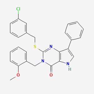 2-((3-chlorobenzyl)thio)-3-(2-methoxybenzyl)-7-phenyl-3H-pyrrolo[3,2-d]pyrimidin-4(5H)-one
